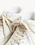 Leather Lace Up High Top Trainers
