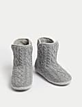 Cable Knit Slipper Boots