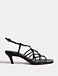 Leather Strappy Stiletto Heel Sandals