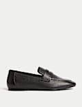 Leather Slip On Flat Loafers