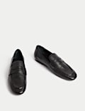 Leather Slip On Flat Loafers