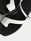 Leather Buckle Strappy Sandals