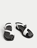 Leather Buckle Strappy Sandals