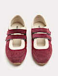 Suede Double Strap Mary Jane Trainers