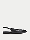 Leather Flat Slingback Shoes