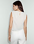 Pure Cotton Sleeveless Mesh Top