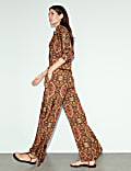 Printed Wide Leg Trousers