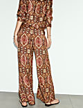 Printed Wide Leg Trousers