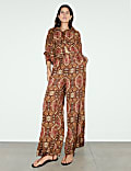 Printed Wide Leg Trousers