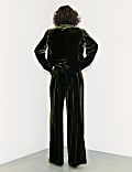 Velvet Wide-Leg Trousers