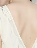 Lace-Trim Pure Silk Maxi Dress