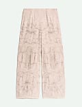 Beaded Wide-Leg Trousers