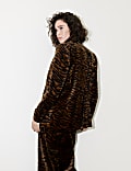 Velvet Animal-Print Jacket