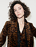 Velvet Animal-Print Jacket