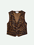 Velvet Animal-Print Waistcoat