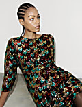 Bow Detail Sequin Mini Dress