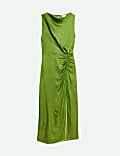 Satin Ruched-Detail Maxi Dress