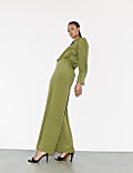 Pure Silk Wide-Leg Trousers