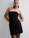 Wool Blend Strapless Mini Tailored Dress
