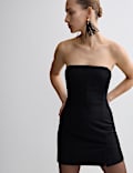 Wool Blend Strapless Mini Tailored Dress