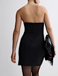 Wool Blend Strapless Mini Tailored Dress