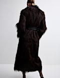 Faux Fur Collared Longline Trench Coat