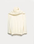 Pure Cashmere Scarf Neck Knitted Top