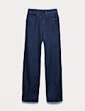 Pure Cotton High Waisted Wide Leg Jeans