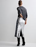 Sequin Midi Column Skirt