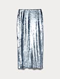 Sequin Midi Column Skirt