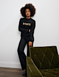 Pullover aus reinem Kaschmir mit Schriftzug „Dance“
