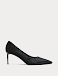 Hair On Leather Stiletto Heel Court Shoes