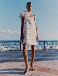 Polka Dot Square Neck Mini Column Dress