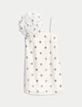 Polka Dot Square Neck Mini Column Dress