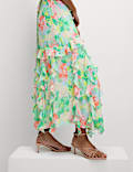 Floral Ruffle Maxi Wrap Dress