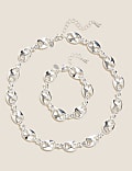 Chunky Chain Necklace & Bracelet Set
