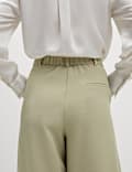Tailored Pleat Front Barrel Leg Trousers