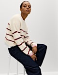 Striped Cropped Jumper With Wool