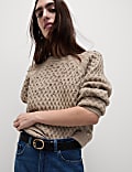 Pullover mit Zopfmuster-Verzierung