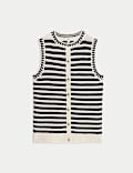 Cotton Rich Striped Knitted Waistcoat