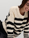 Cotton Rich Striped Relaxed Jumper