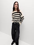 Cotton Rich Striped Relaxed Jumper