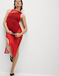 Textured Openstitch Midi Knitted Dress