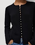 Soft Touch Button Through Fitted Cardigan