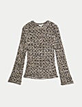 Pull texturé en coton mélangé, effet métallisé