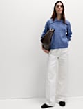 Ribbed Collared Jumper With Wool