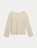 Cotton Blend Metallic Jumper with Linen