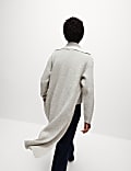 Ribbed Longline Cardigan with Alpaca Wool