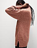 Strukturierter Pullover mit Alpakawolle, Trichterkragen