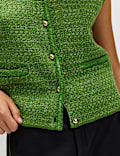 Cotton Blend Pocket Detail Military Waistcoat